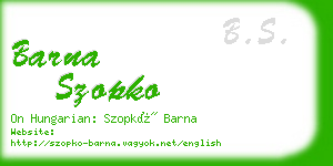 barna szopko business card